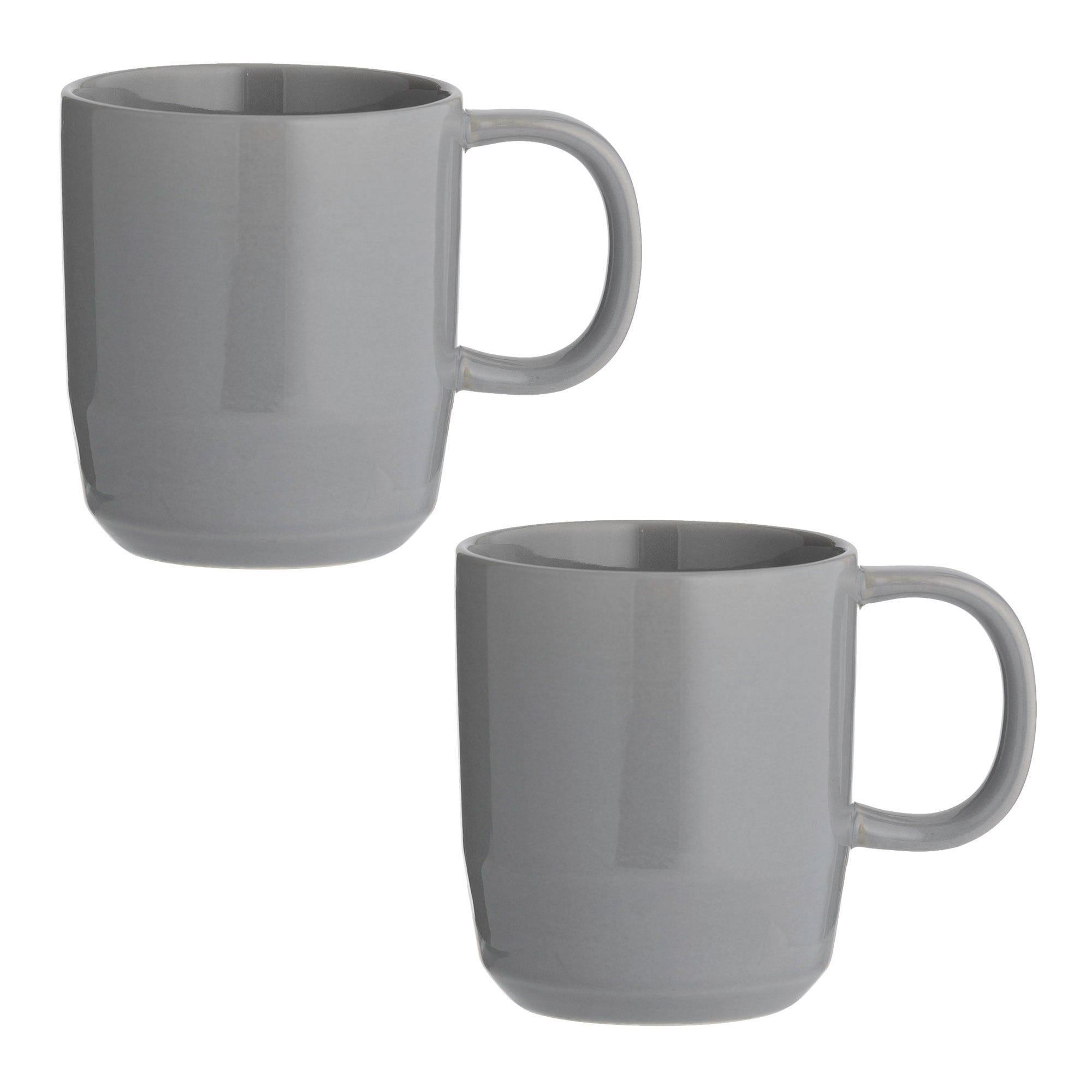 Typhoon Set of 2 Cafe Concept 400ml Dark Grey Stoneware Coffee Cappuccino Cup
